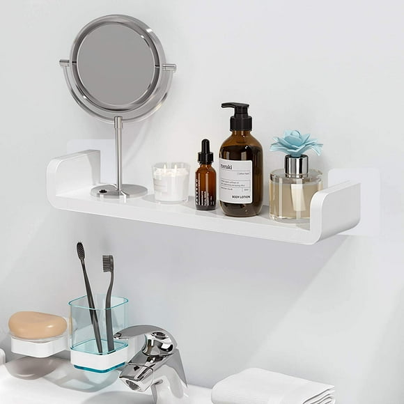Laigoo Floating Shelf Wall Shelf Adhesive Non-Drilling, U Bathroom Organizer Display Picture Ledge Shelf