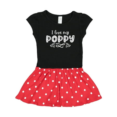 

Inktastic I Love My Poppy with Hearts Gift Toddler Girl Dress