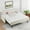 Beige White, variant on WIILAYOK Twin Size Daybed with Pop up Trundle Bed Can Be Flat or Erected, Linen Upholstered Daybed Frame with USB Charging Port for Adults,Beige