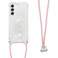 thumbnail image 3 of Long Crossbody Lanyard Clear Case for Samsung Galaxy S23+ Plus with Adjustable Neck Strap, Glitter Sparkly Bling Quicksand Phone Cover Cases for Samsung Galaxy S23 Plus Rose Gold QKG Colorful, 3 of 14