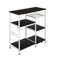 thumbnail image 4 of SogesPower 3-Tier Kitchen Island Cart Baker's Rack Utility Shelf Microwave Stand with Storage and Drawer Storage Cart Workstation Shelf, Black, 4 of 7