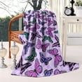 thumbnail image 2 of Purple Butterfly Pattern Blanket,Comfortable Soft Flannel Throw Blanket,All Season,Warm Lightweight Blankets for Sofa Bed Couch Living Room Chair,40"x50", 2 of 4