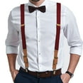 thumbnail image 7 of Buyless Fashion Leather End 2 Pack Suspenders for Men - 48" Elastic Adjustable Straps 1" - Y Shape - 5136-2-Burgundy, 7 of 7