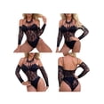 thumbnail image 6 of Women Lingerie Underwear Leopard Lace Mesh Bodysuits Women Exotic Set Long Sleeves Bodysuit, 6 of 7