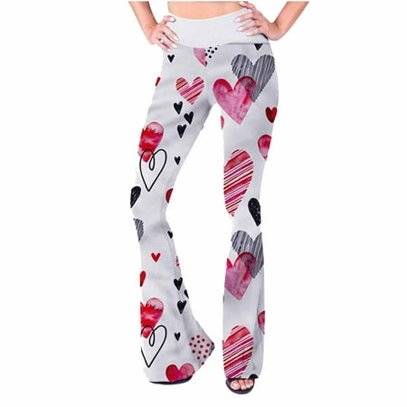 

Charella Women s High Waisted Workout Leggings Stretchy Non-See Through Tummy Control Bootcut Flare Yoga Pants Red S
