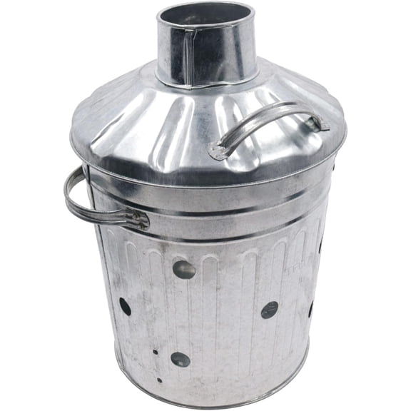 TWQP Mini Garden Incinerator Bin 45cm Galvanised Steel Fire Bin with Lid for Wood Waste