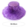 thumbnail image 6 of ruhuadgb Faux Pearls Flower Decor Organza Bucket Hat Thin Elegant Sun Cap Fashion Accessories, 6 of 8