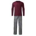 thumbnail image 5 of CONZONE Mens Pajama Sets 2 Peice Pajamas for Men Plaid Long Sleeve Pjs Tops Pants Soft Comfy Fall Winter Homewear Loungewewar, 5 of 8