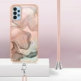 thumbnail image 5 of Mantto for Samsung Galaxy A52 4G/5G Case, with Lanyard Adjustable Strap, Marble Pattern Soft TPU Bumper Hard PC Back Shockproof Protective Glossy Stylish Durable Phone Case for Women Girls,Rosegold, 5 of 7