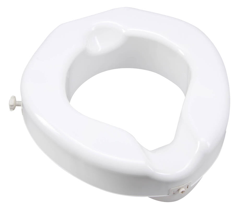 Carex EZ Lock Raised Toilet Seat with Handles Adjustable and Removable Padded A 