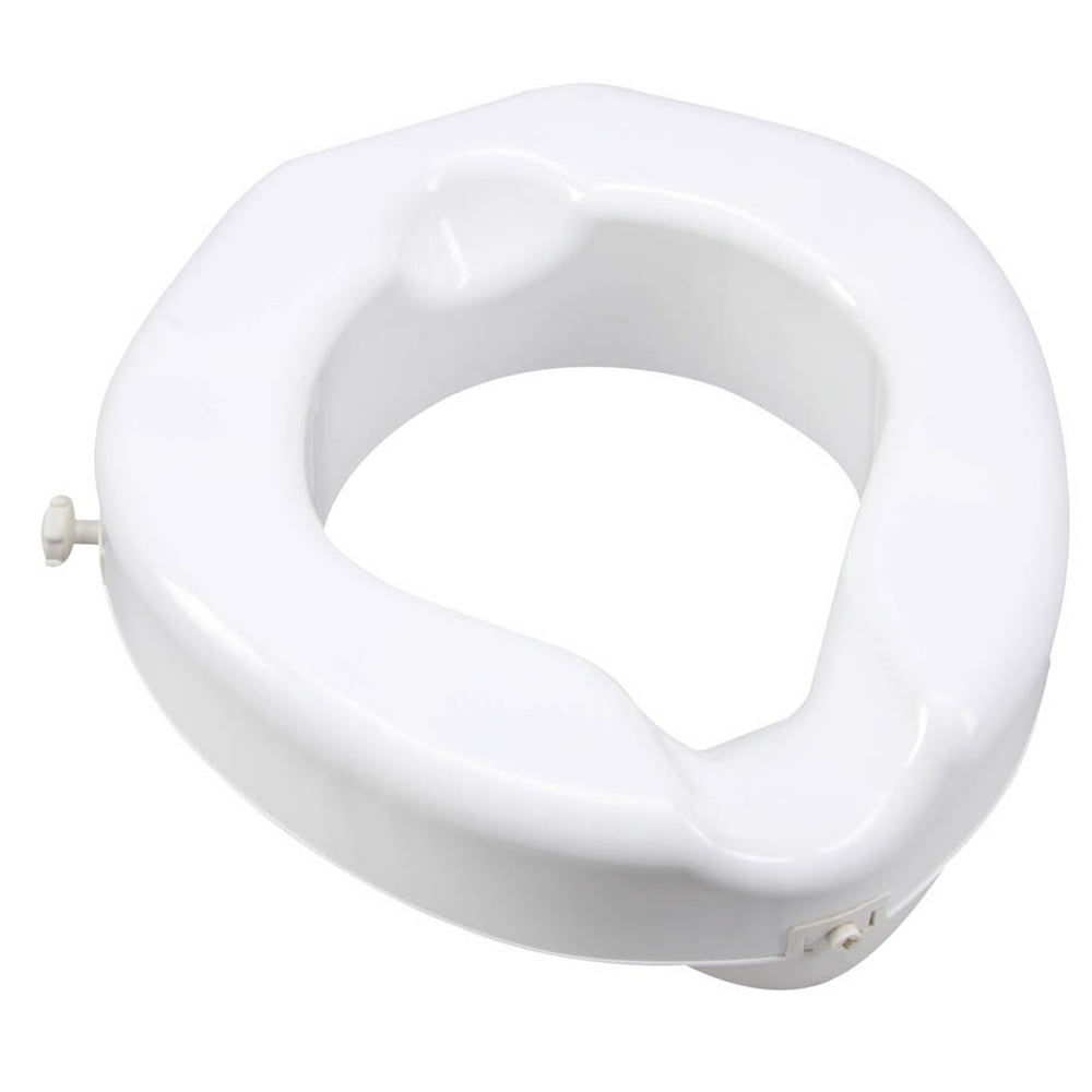 Carex Raised Toilet Seat with Safe Lock, Extrawide Opening, Adds 4.5