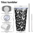 thumbnail image 4 of 16oz Tumblers Black Halloween Bat Silhouettes Stainless Steel Vacuum Insulated Double Wall Travel Tumbler Cups Mug with Lid and Straw,Cleaning Brush for Coffee,Tea, 4 of 4