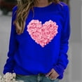 thumbnail image 2 of Chandails à Capuchon Graphiques pour Femmes Col Rond Manches Longues Imprimé Décontracté Ample Chandail Molletonné T-Shirt Blouse Hauts d'Automne, 2 of 2