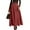 Wine, variant on High Waist Pleated Maxi Skirt with Belt for Women A Line Long Skirt Flared Hem Casual Loose Fit Flowy Skirt
