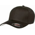 thumbnail image 2 of Gorra de béisbol Flexfit de sarga de algodón ajustada negra para adulto, 2 of 4