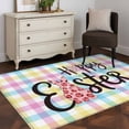 thumbnail image 4 of Easter Area Rug 4'x6', Spring Leopard Printed Bunny Colorful Striped Washable Non-Slip Rugs, Low Pile Large Carpet for Living Room Bedroom Dining Room Kitchen Office Indoor Mat, 4 of 9
