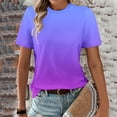 thumbnail image 5 of T-Shirt à Manches Courtes pour Femmes Seductiva Offres du Jour Liquidation T-Shirt à Manches Courtes pour Femmes Dégradé de Couleurs Mode Col Rond Décontracté, 5 of 5