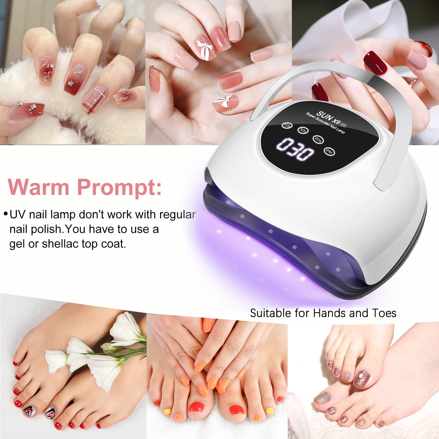 LKEnail UV Nail Lamp 220W Nail Dryer 4 Timers Smart UV Light for Nails Suitable for Hands and Toes Gifts for Girlfriends Manicure Machine