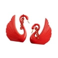 thumbnail image 1 of Estatua de cisne, figurita, artesanía, decoración creativa, decoración navideña, decoración de escritorio Rojo, 1 of 9