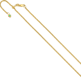 thumbnail image 3 of 14K Solid Yellow Gold Adjustable 1.6mm Spiga Wheat Link Chain Necklace, 3 of 4