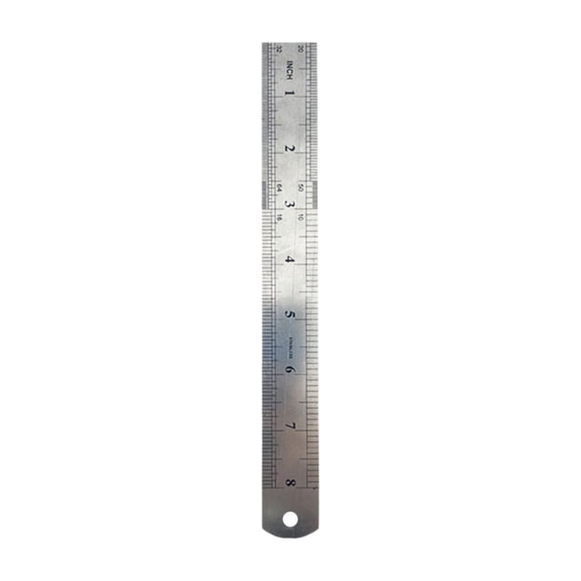 Stainless Steel Ruler with Inch/CM Marks - Shatterproof Measuring Tool for Office & School