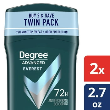 Degree Men Advanced 72H Antiperspirant Deodorant Everest, 2.7 oz, 2 Count