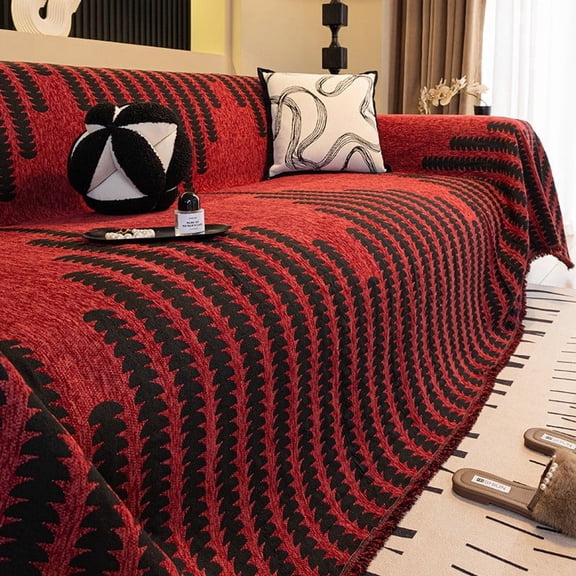 Mictong Soft couch Cover, Bohemian Style couch Cover, Universal couch Blanket Cover, Washable couch Protective Cover, Suitable for Single couch, 70.87 * 70.87 inches, 1 piece, red