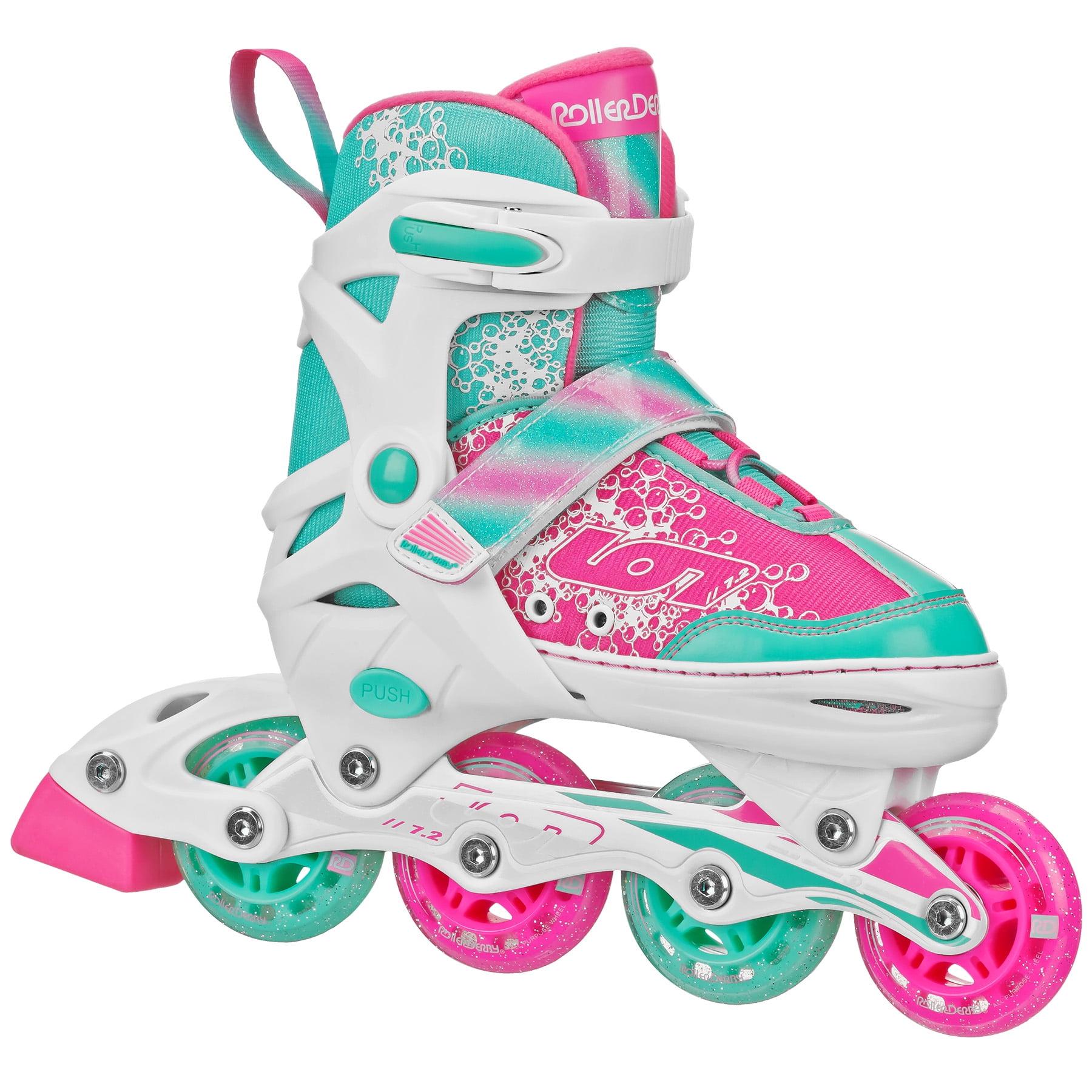 Multiple Size and Color Options Titan Flower Princess Girls Inline Skates with LED Light-up Front Wheel and LED Laces