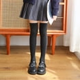 thumbnail image 5 of KYAIGUO 1 Pairs Kids Girls Solid Color Socks Toddler Winter Long Knee High Boot Silly Tall Socks 3-12Y, 5 of 10