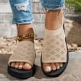 thumbnail image 5 of Women's Fashion Solid Color Mesh Breathable Anti- Open Toe Platform Sandals Lightweight Comfortable Summer Casual Slippers with Thick Sole for Beach, Pool, Daily Walking, 5 of 9