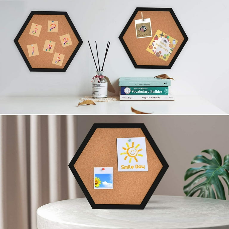 人気商品・限定商品ばかりの「超得 半額福袋」が販売開始 Hexagon Cork Bulletin Board 4 Pack, Wall Mounted, 16 Push Cork