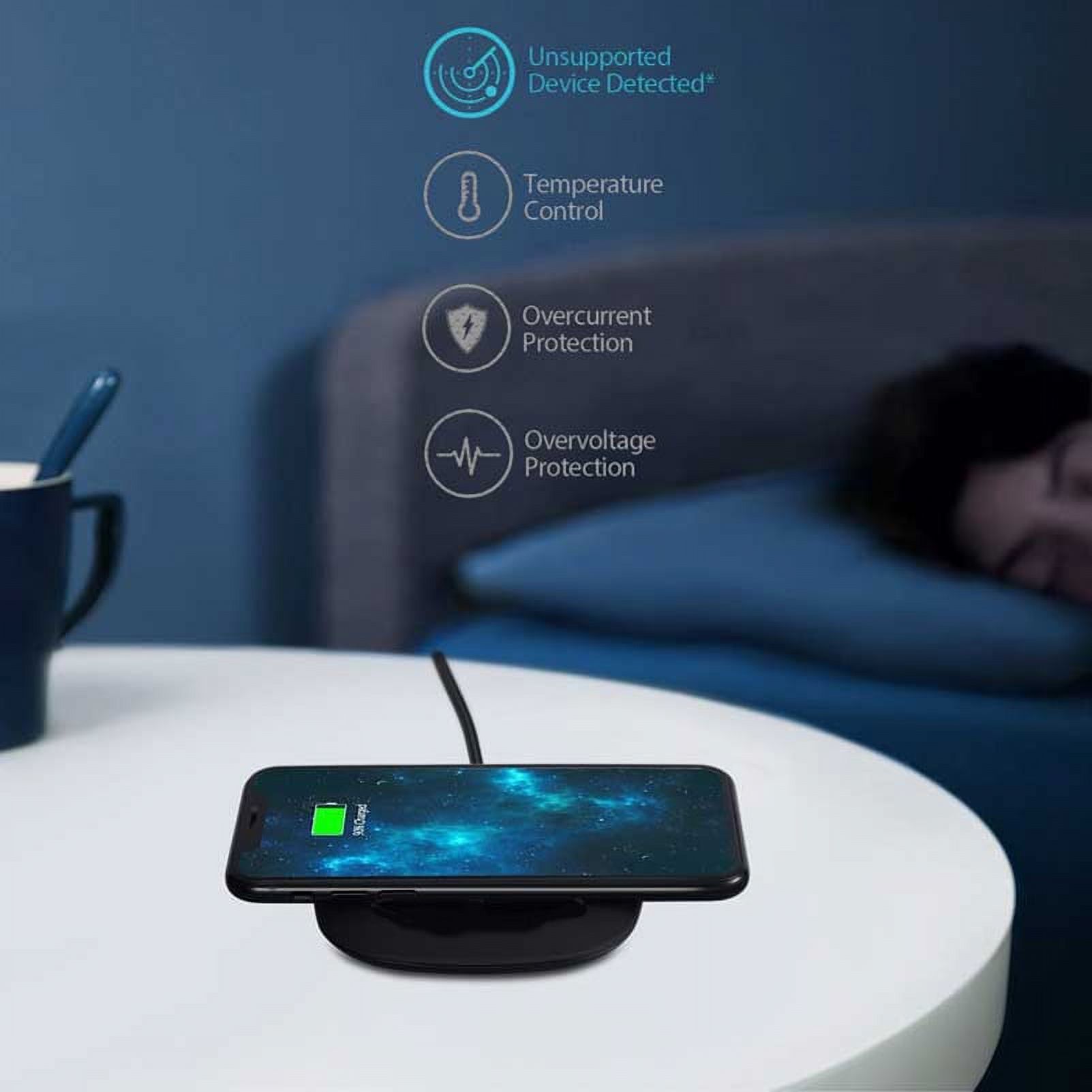 10W Wireless Charger Ultra Slim Fast Charging Pad Compatible With LG V40 ThinQ, Google Nexus 5 4, G4 G3 G2 - Motorola Google Nexus 6, Droid Turbo Mini MAXX - Nokia Lumia 930 920 1520 1020, 8