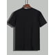 thumbnail image 2 of Camiseta de cuello redondo con estampado del alfabeto: tejido suave y ligeramente elástico, corte regular, lavable a máquina, ideal para el verano, estilo urbano informal y para el tiempo libre., 2 of 5