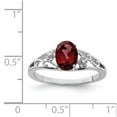thumbnail image 3 of Sterling Silver Rhodium-plated Garnet Ring, 3 of 6