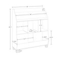 thumbnail image 3 of Kids Catch-All Multi-Cubby 35in Toy Organizer with Bookrack – White, 3 of 8