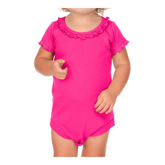 Kavio I1C0559 Infants Sunflower Short Sleeve Onesie-Hot Pink-12M