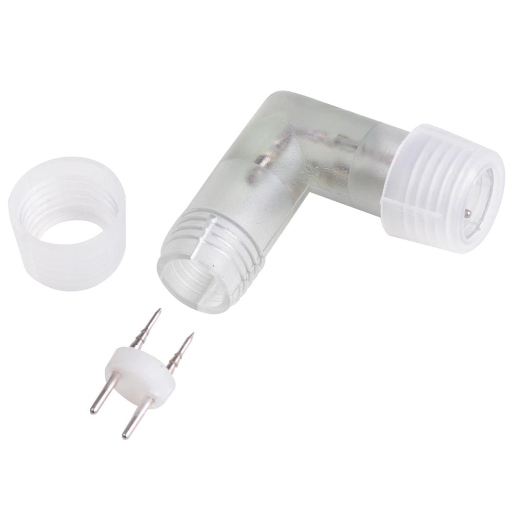 DELight 10pcs 1/2" L Type PVC Splice Connectors with Pins for LED Rope