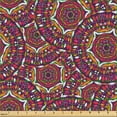 thumbnail image 2 of Ambesonne Mandala Fabric by the Yard Upholstery, Colorful Circular Floral, 3 Yards, Dark Yellow Plum Purple, 2 of 5