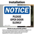 thumbnail image 3 of (2 Pack) Please Open Door Slowly OSHA Notice Sign 5 Inch X 3.5 Inch Vinyl Label Decal Sticker Weather Resistant, UV Protected for Workplace, Business, and Construction Site, Made in the, 3 of 7