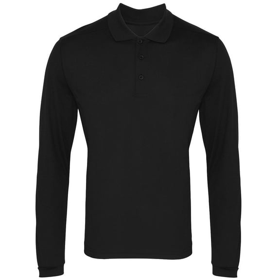 Premier Mens Long Sleeve Coolchecker Pique Polo Shirt