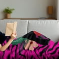 thumbnail image 3 of Pink Zebra Soft Flannel Fleece Blanket, Toucan Bird Sitting on Hibiscus Plants Flowers Large Leaves on Zebra Background, Cozy Plush for Indoor and Outdoor Use, 60" x 80", Multicolor, by Ambesonne, 3 of 5