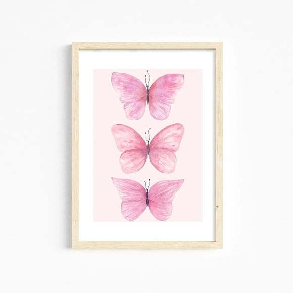 Stylish pink bow wall art, watercolor college-style poster, suitable for college dorms and bedroom wall decoration. Size: 50*70 cm, unframed.,D