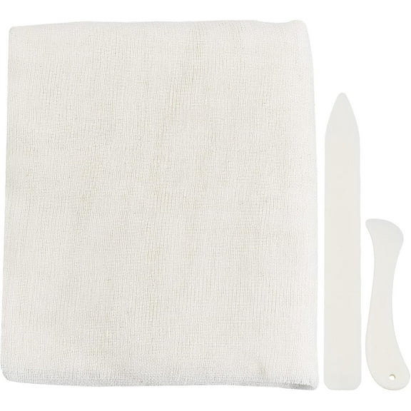 Book Binding Cloth Kits Hand Book Binding Tools Set with 126×15.8 Inch Cotton Cloth Fabric White Book Cloth 2pcs Bone Folder Paper Creaser for DIY Bookbinding Crafts Sewing Supplies diy