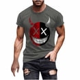 thumbnail image 2 of FDGIU 2025 Men's Halloween Graphic Tee; Funny Graffiti Crewneck T-Shirts, Loose Fit Short Sleeve Novelty Top, Dark Casual Halloween Shirt, 2 of 5
