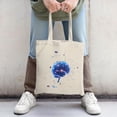 thumbnail image 2 of Futuristic Tote Bag with Glowing Blue Brain Design Surrounded by Colorful Dots & Lines - Perfect for Shopping Travel & Parties, 2 of 4