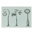 thumbnail image 1 of Lantern Cutting Board, Classic Street Clocks Architectural Urban Devices Luminousness Drawing, Decorative Tempered Glass Cutting and Serving Board, Small Size, Charcoal Grey White, by Ambesonne, 1 of 1