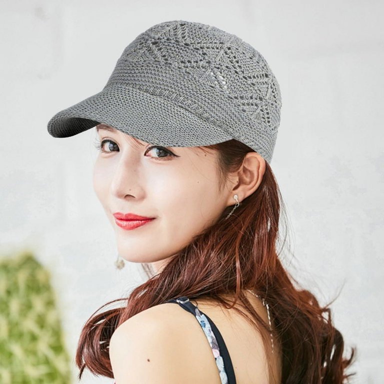 Women\'s Knit Mesh Trucker Baseball Cap Set - Adjustable Breathable Summer Hats Knit Mesh Baseball Cap for Women Summer Yarn Trucker Hats  main image 2