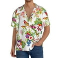 thumbnail image 3 of KLL Wild Exotic Birds And Flowers Print Men's Shirt Short Sleeve Button Down Summer Cuba Beach Shirts- 3X-Large, 3 of 7