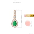 thumbnail image 3 of ANGARA Natural Pear-Shaped Emerald and pave Diamond Halo Pendant in 14K Rose Gold for Women (Size-6x4mm) | May Birthstone, Birthday, Anniversary, Jewelry Gift for Women | Natural Emerald Necklace, 3 of 7