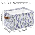 thumbnail image 4 of Yayeee 2 Pack Canvas Storage Basket with Handles for Shelves Fabric Bins Closet Organizer, Watercolor Lavender Pattern, 4 of 8